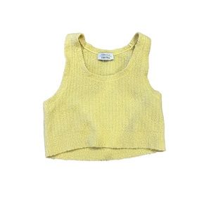 Yellow Textured Crop Tank Top & Other Stories Brand